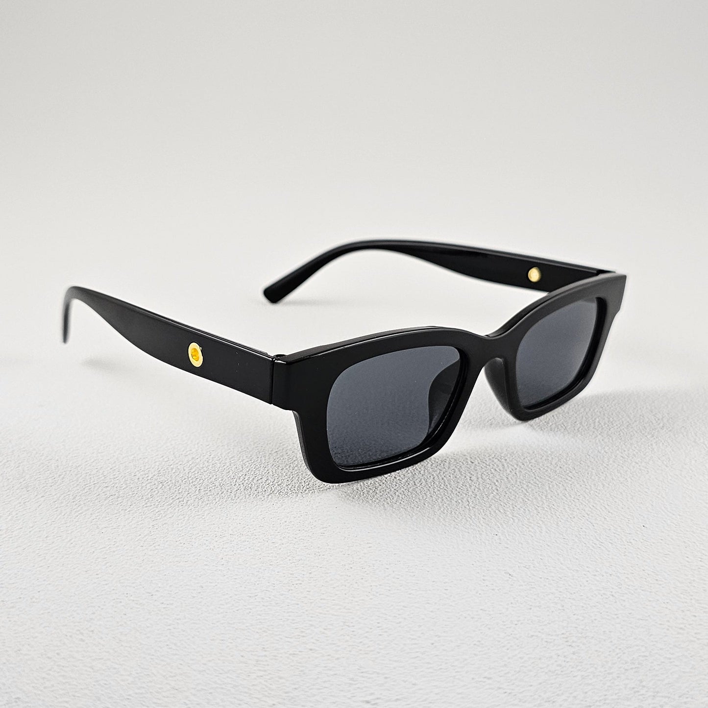 Unisex Paris slim rectangle sunglasses side view UV400 lenses