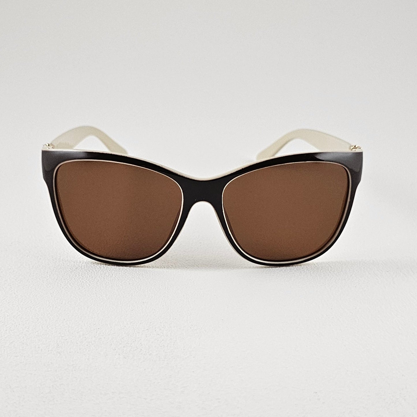 Unisex Sarah geometric sunglasses beige frame polarized UV400 lenses