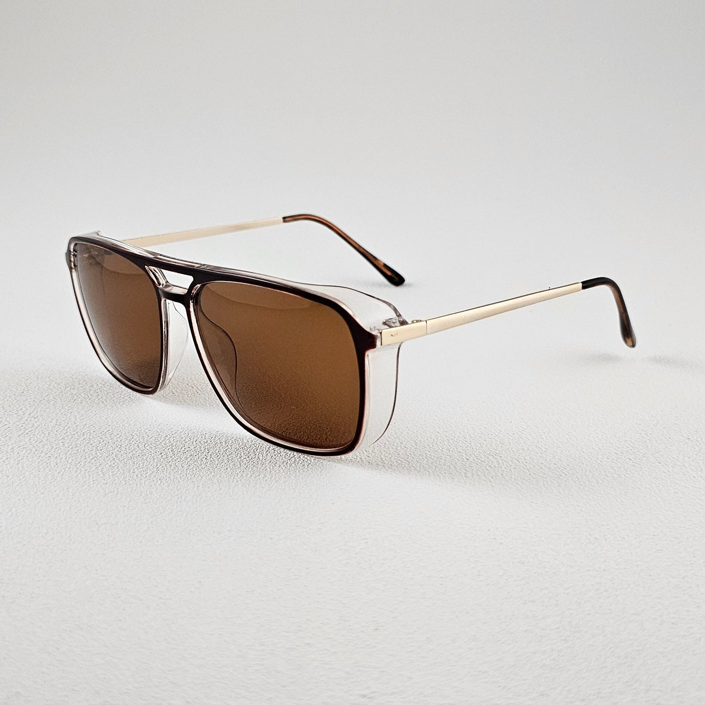 Side profile geometric polarized sunglasses – lightweight plastic frame