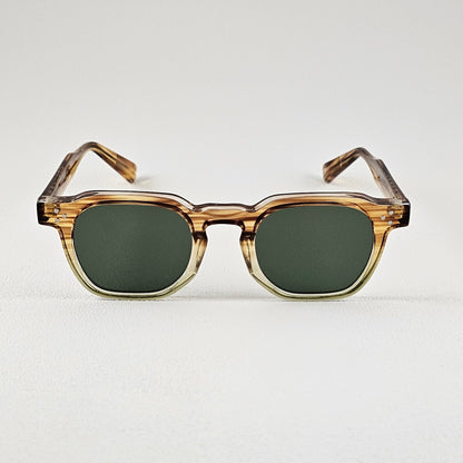 Unisex Leo square sunglasses brown frame UV400 lenses