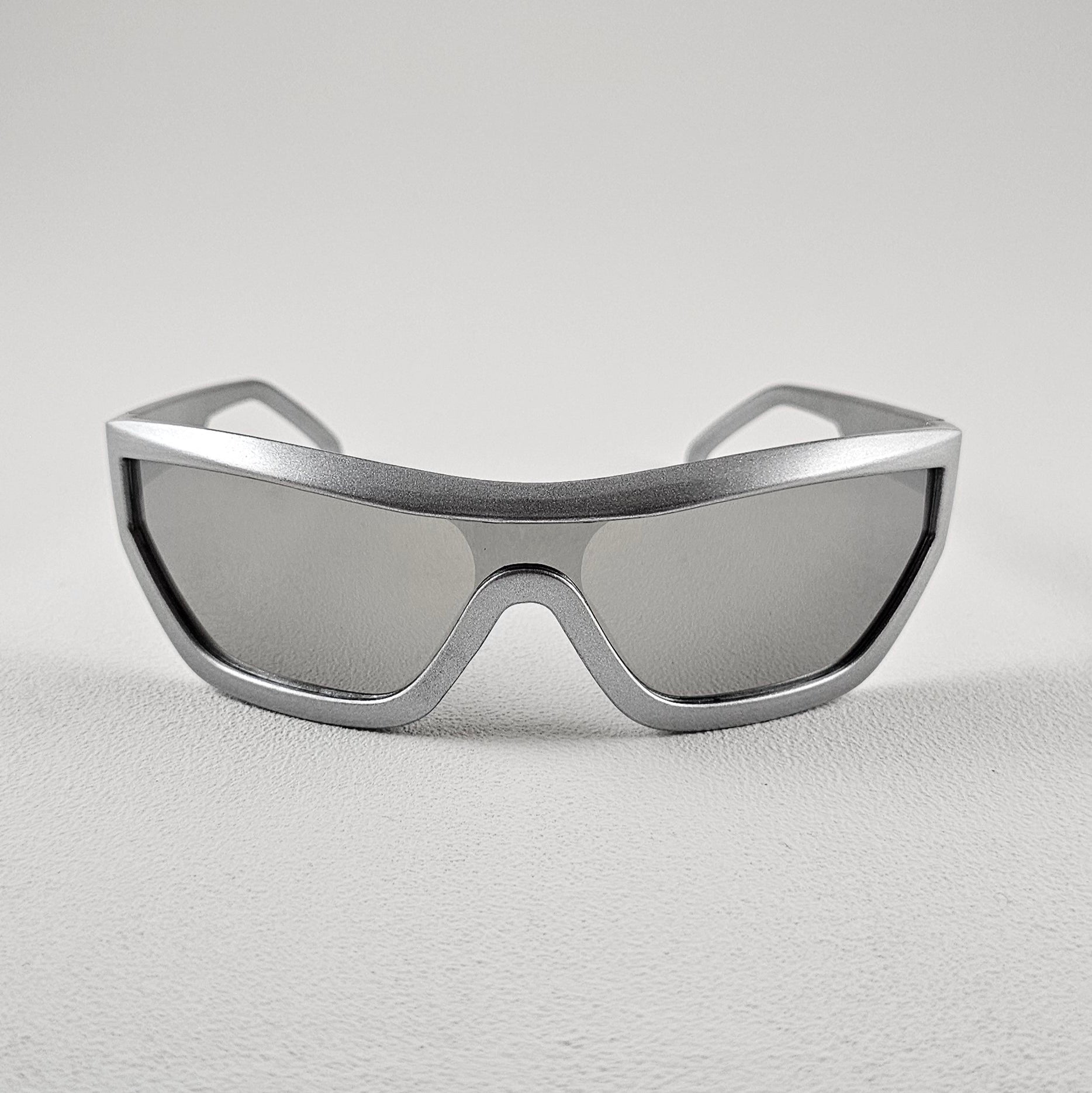 Unisex The Rave sunglasses shield frame silver mirror UV400 lenses