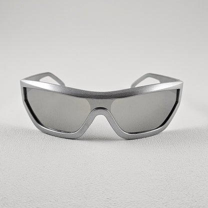 Unisex The Rave sunglasses shield frame silver mirror UV400 lenses
