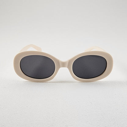 Women's Lisboa oval sunglasses beige bold frame UV400 lenses
