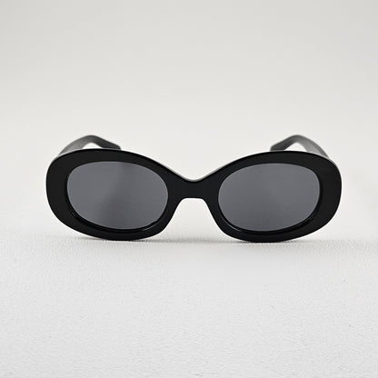Women's Lisboa oval sunglasses black bold frame UV400 lenses