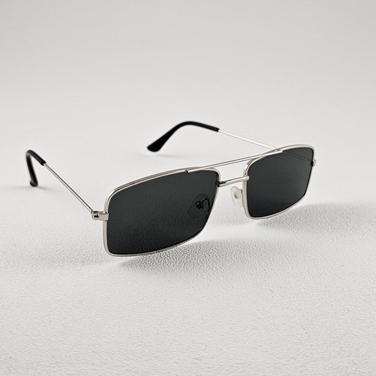 Unisex Diego square sunglasses dark green frame side view polarized UV400 lenses