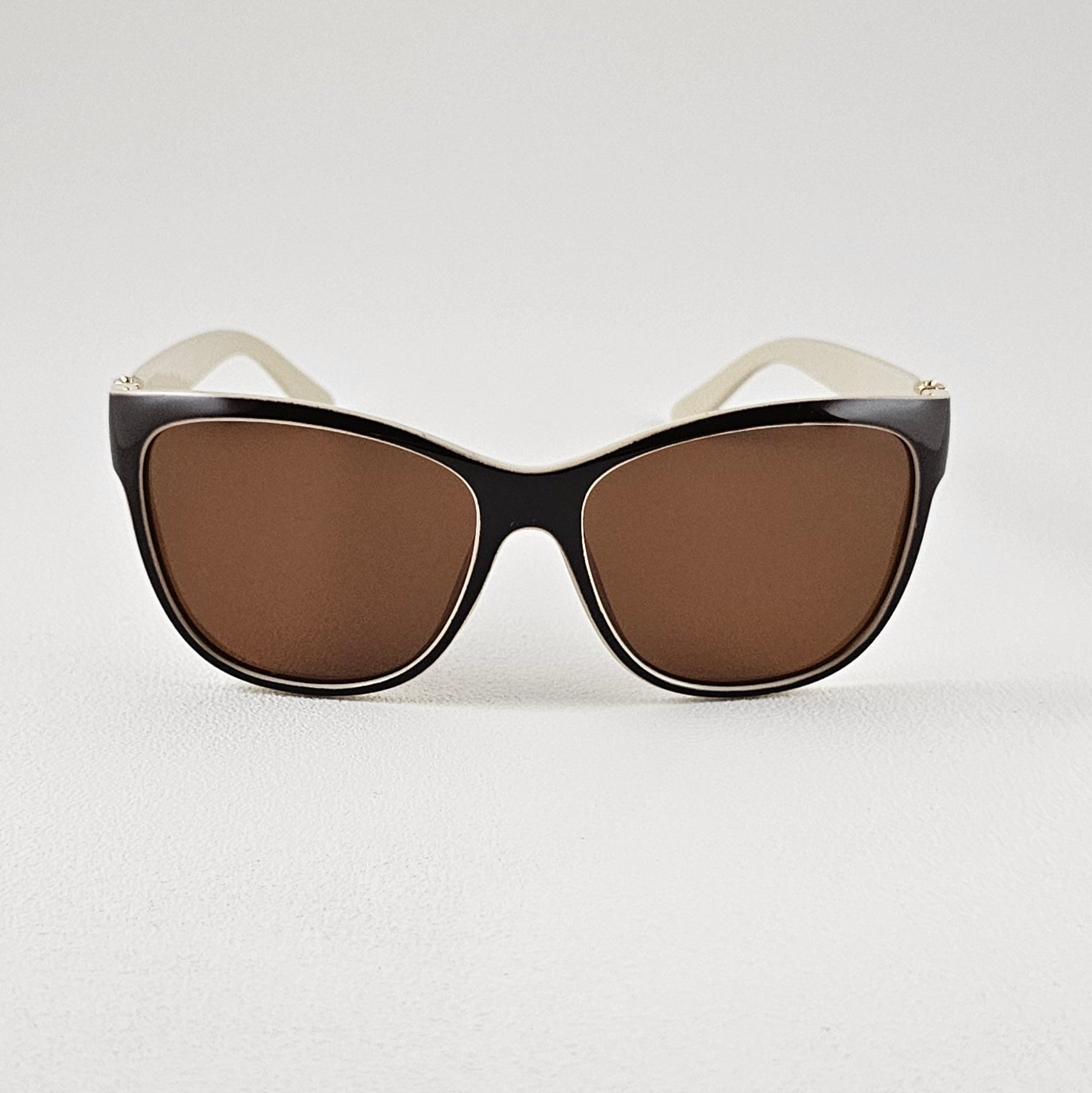 Unisex Sarah geometric sunglasses beige frame polarized UV400 lenses