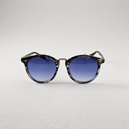 Round polarized sunglasses with UV protection – polycarbonate frame front view