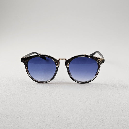 Round polarized sunglasses with UV protection – polycarbonate frame front view
