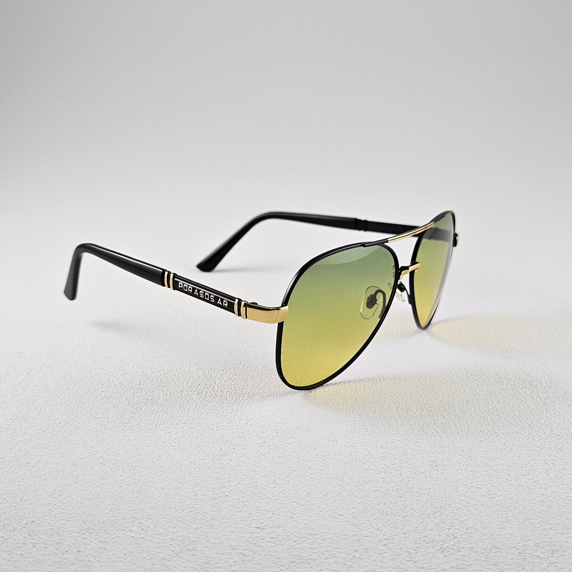Side profile yellow polarized pilot sunglasses – durable metal frame
