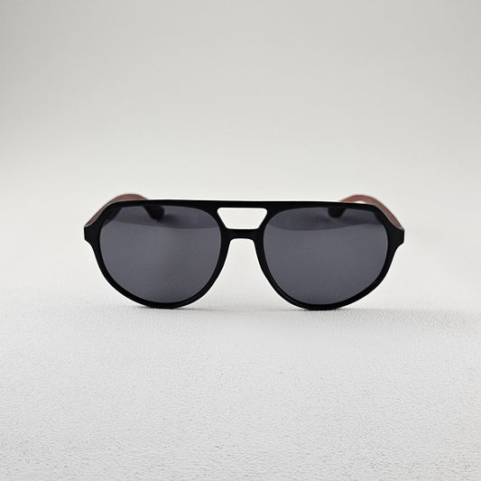 Geometric polarized sunglasses with UV protection – plastic frame front view